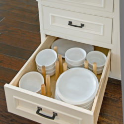 Dish Drawer with Dowel Dividers